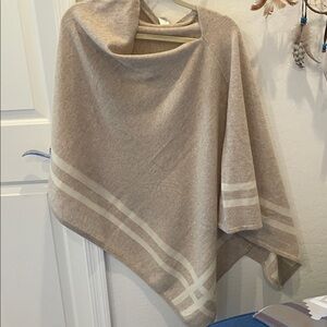 Garnet Hill 100% cashmere , Asymmetrical ruana/poncho